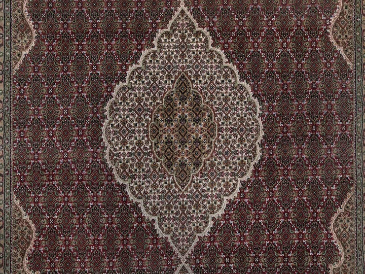 7'10" x 10'3" New Hand Knotted Red Wool Rectangle Oriental Rug - MOA10292708