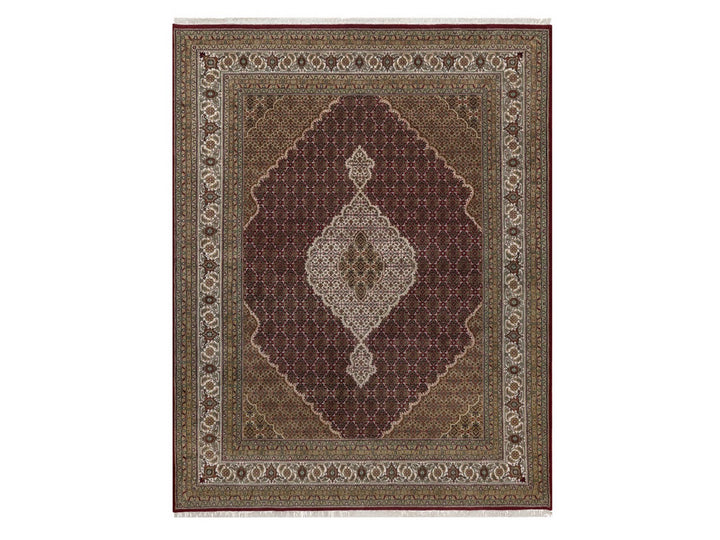 7'11" x 10'2" New Hand Knotted Red Wool Rectangle Oriental Rug - MOA10292709