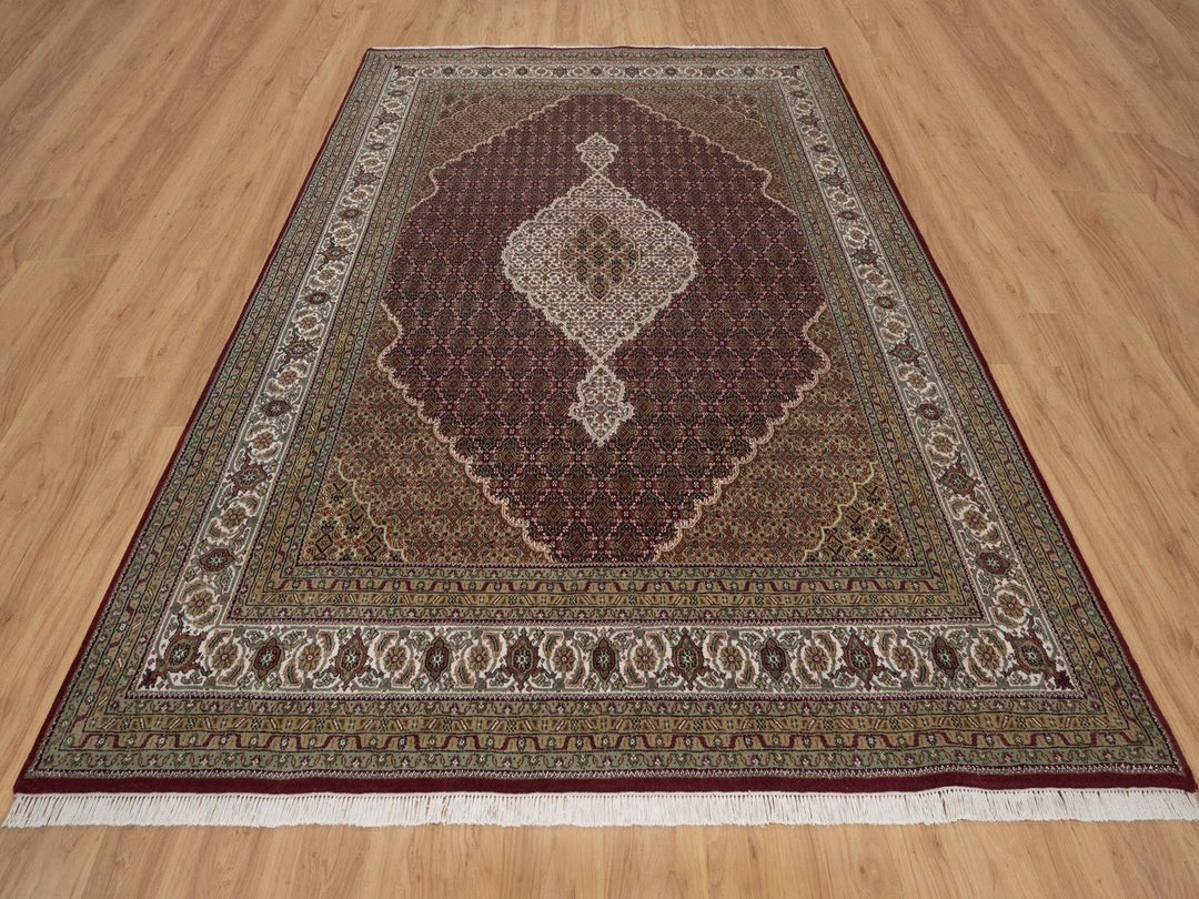 7'11" x 10'2" New Hand Knotted Red Wool Rectangle Oriental Rug - MOA10292709