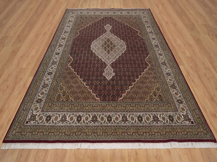 7'11" x 10'2" New Hand Knotted Red Wool Rectangle Oriental Rug - MOA10292709
