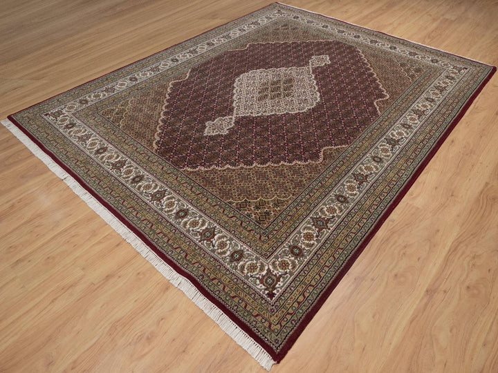 7'11" x 10'2" New Hand Knotted Red Wool Rectangle Oriental Rug - MOA10292709