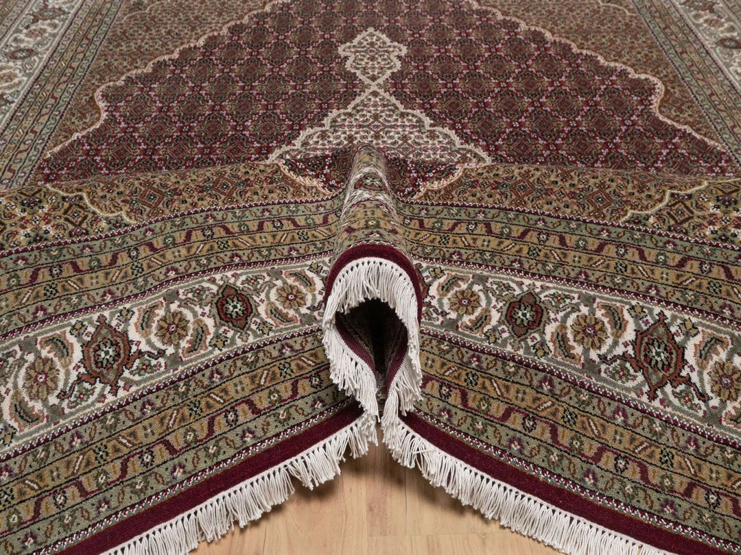 7'11" x 10'2" New Hand Knotted Red Wool Rectangle Oriental Rug - MOA10292709
