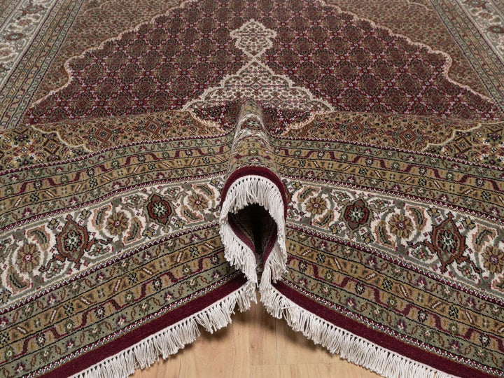 7'11" x 10'2" New Hand Knotted Red Wool Rectangle Oriental Rug - MOA10292709