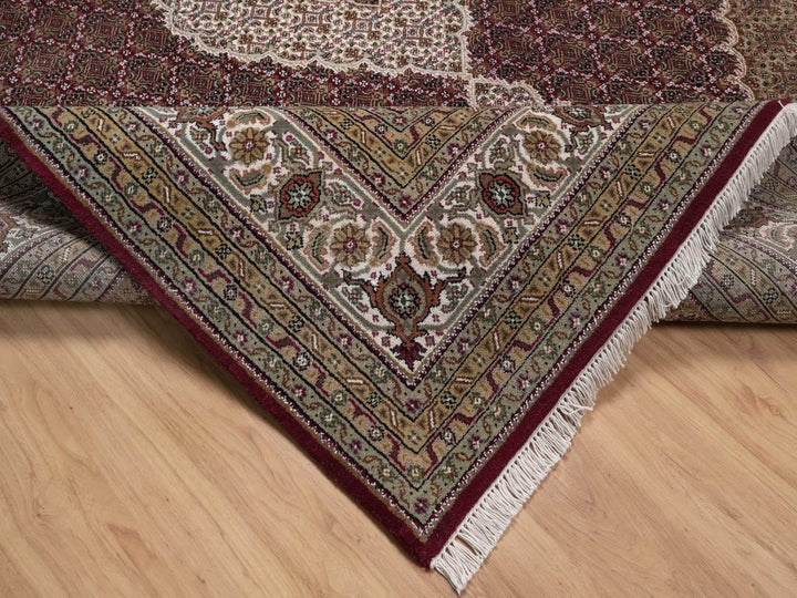 7'11" x 10'2" New Hand Knotted Red Wool Rectangle Oriental Rug - MOA10292709