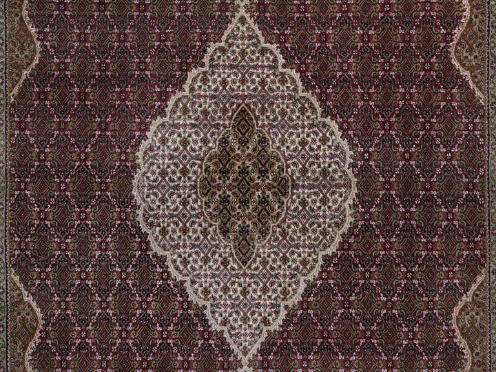 7'11" x 10'2" New Hand Knotted Red Wool Rectangle Oriental Rug - MOA10292709