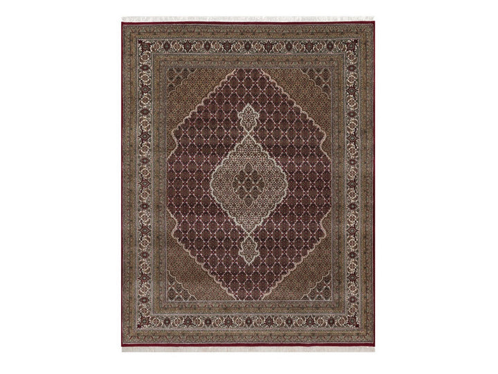 7'9" x 9'11" New Hand Knotted Red Wool Rectangle Oriental Rug - MOA10292710