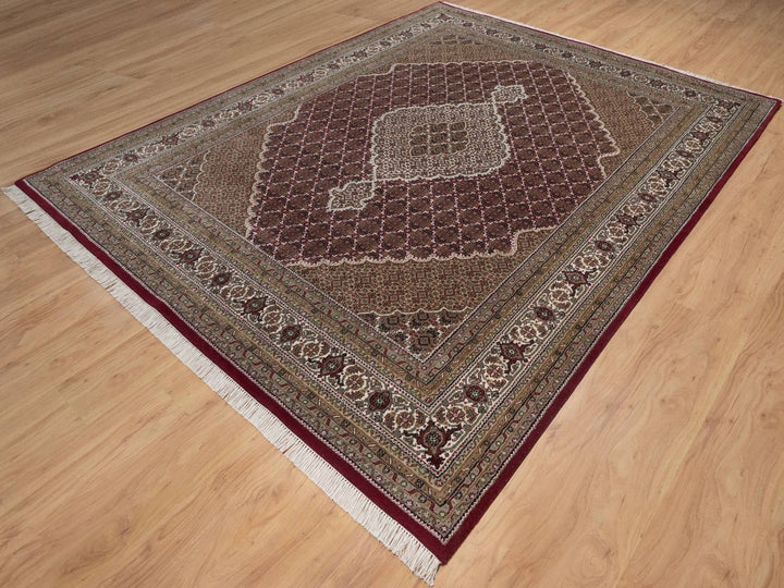 7'9" x 9'11" New Hand Knotted Red Wool Rectangle Oriental Rug - MOA10292710