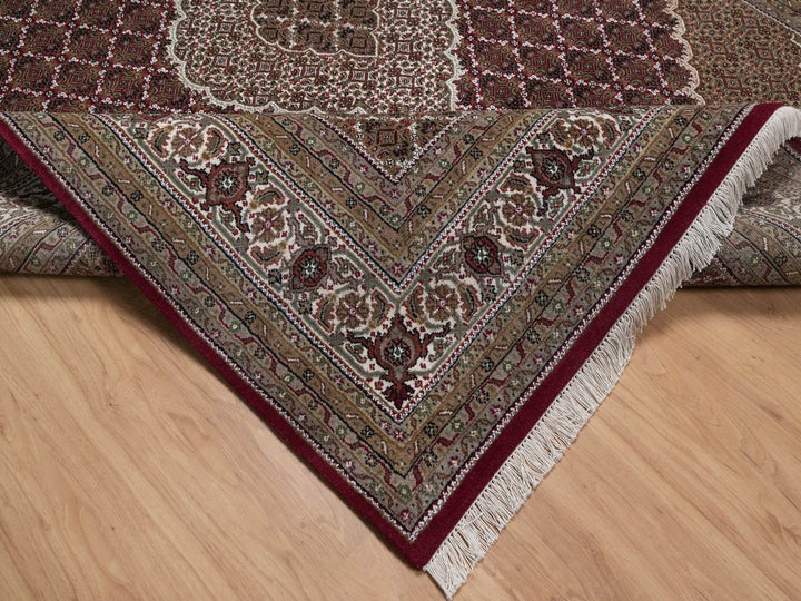 7'9" x 9'11" New Hand Knotted Red Wool Rectangle Oriental Rug - MOA10292710