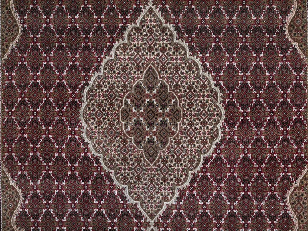 7'9" x 9'11" New Hand Knotted Red Wool Rectangle Oriental Rug - MOA10292710