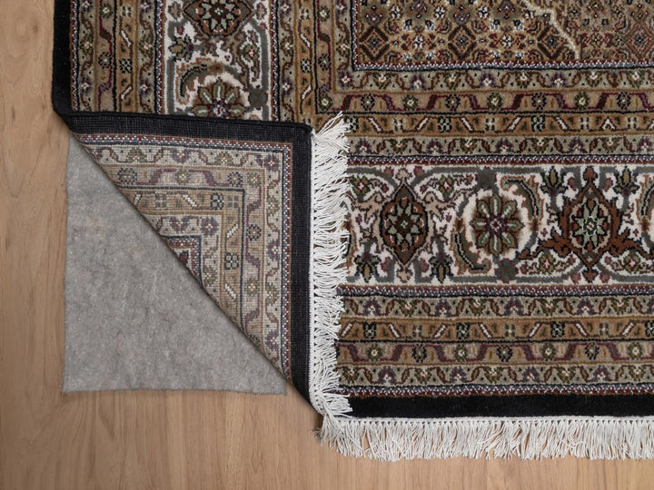 8'10" x 12'1" New Hand Knotted Black Wool Rectangle Oriental Rug - MOA10292711