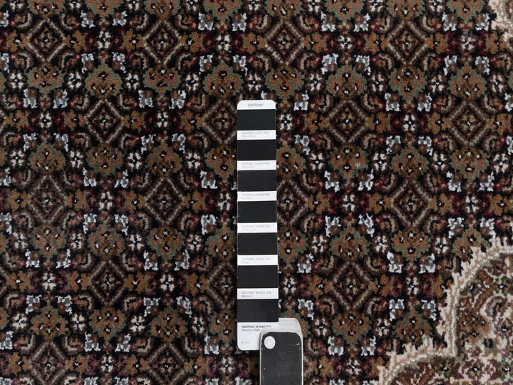 8'10" x 12'1" New Hand Knotted Black Wool Rectangle Oriental Rug - MOA10292711