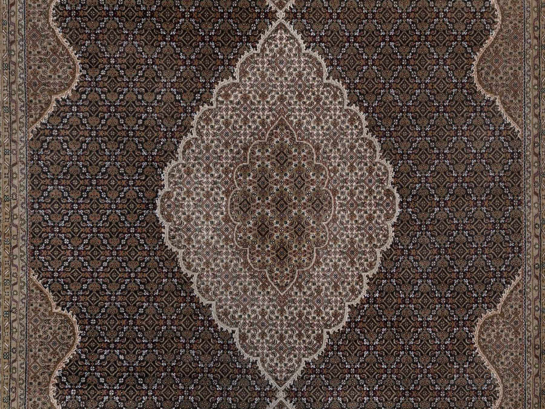 8'10" x 12'1" New Hand Knotted Black Wool Rectangle Oriental Rug - MOA10292711