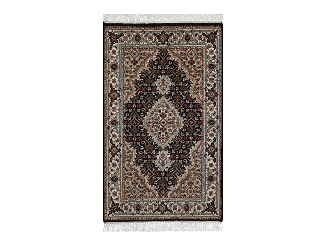 1'11" x 3'1" New Hand Knotted Black Wool Rectangle Oriental Rug - MOA10292715