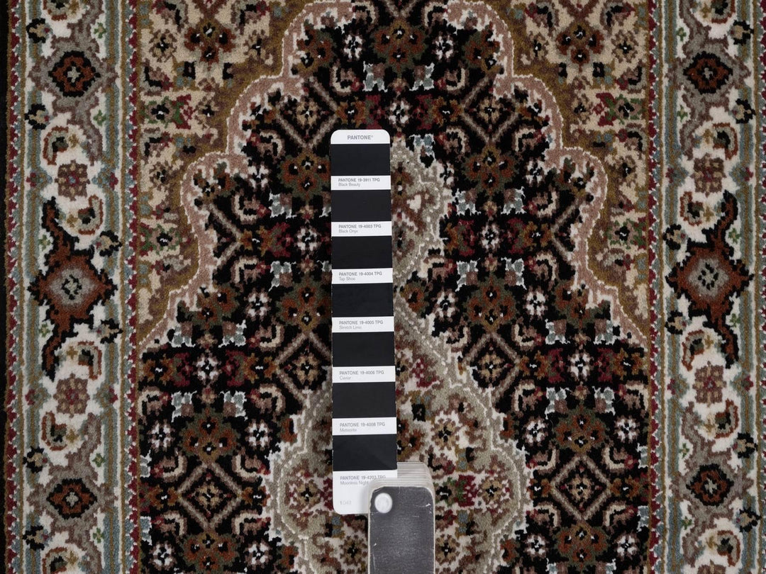 1'11" x 3'1" New Hand Knotted Black Wool Rectangle Oriental Rug - MOA10292715