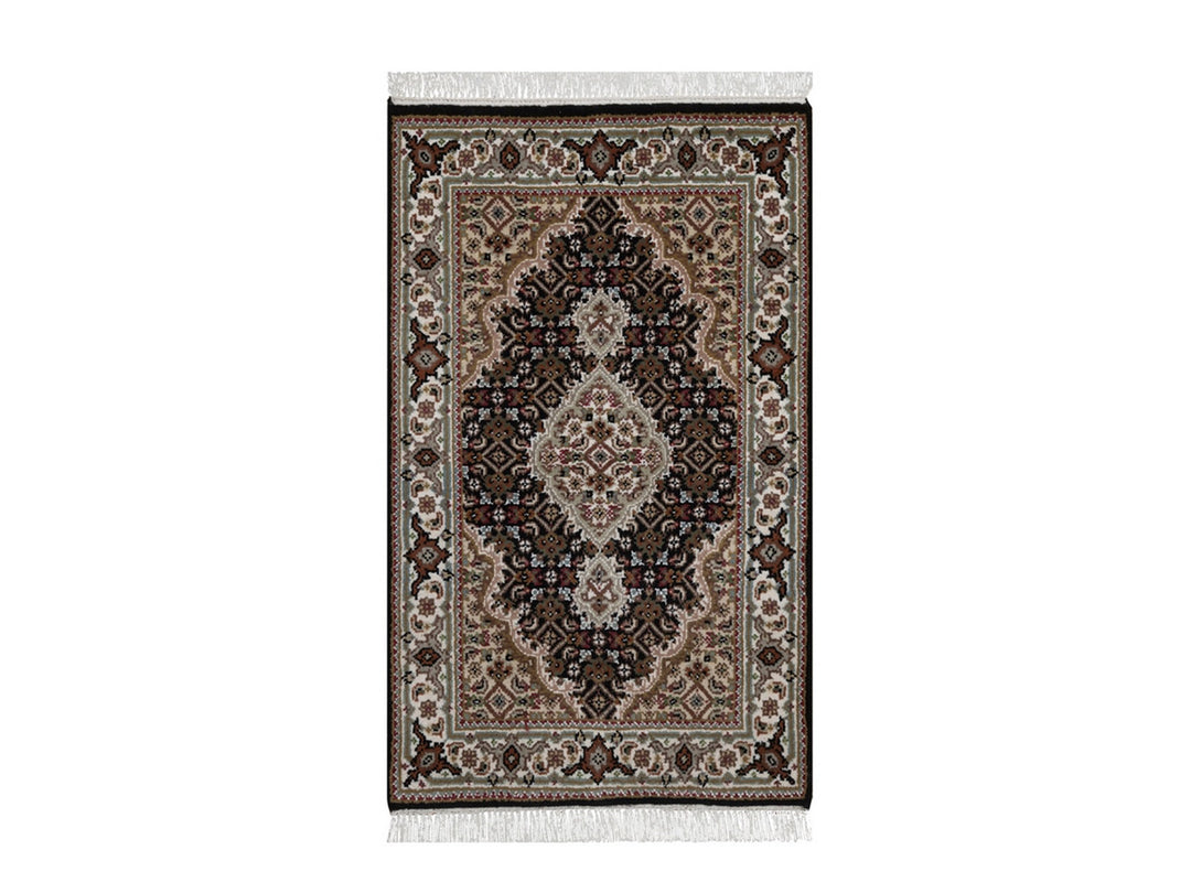 1'11" x 3'0" New Hand Knotted Black Wool Rectangle Oriental Rug - MOA10292716