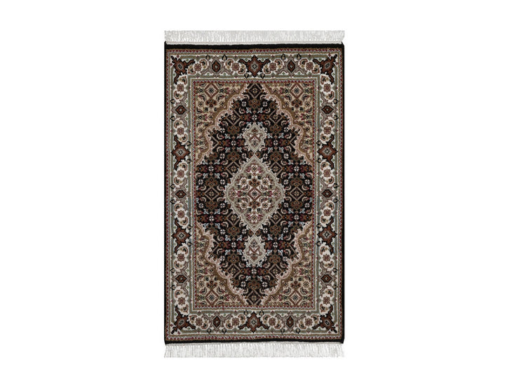 1'11" x 3'0" New Hand Knotted Black Wool Rectangle Oriental Rug - MOA10292716