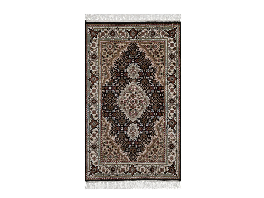 1'11" x 3'0" New Hand Knotted Black Wool Rectangle Oriental Rug - MOA10292717