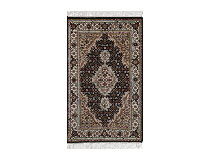 1'11" x 3'0" New Hand Knotted Black Wool Rectangle Oriental Rug - MOA10292717