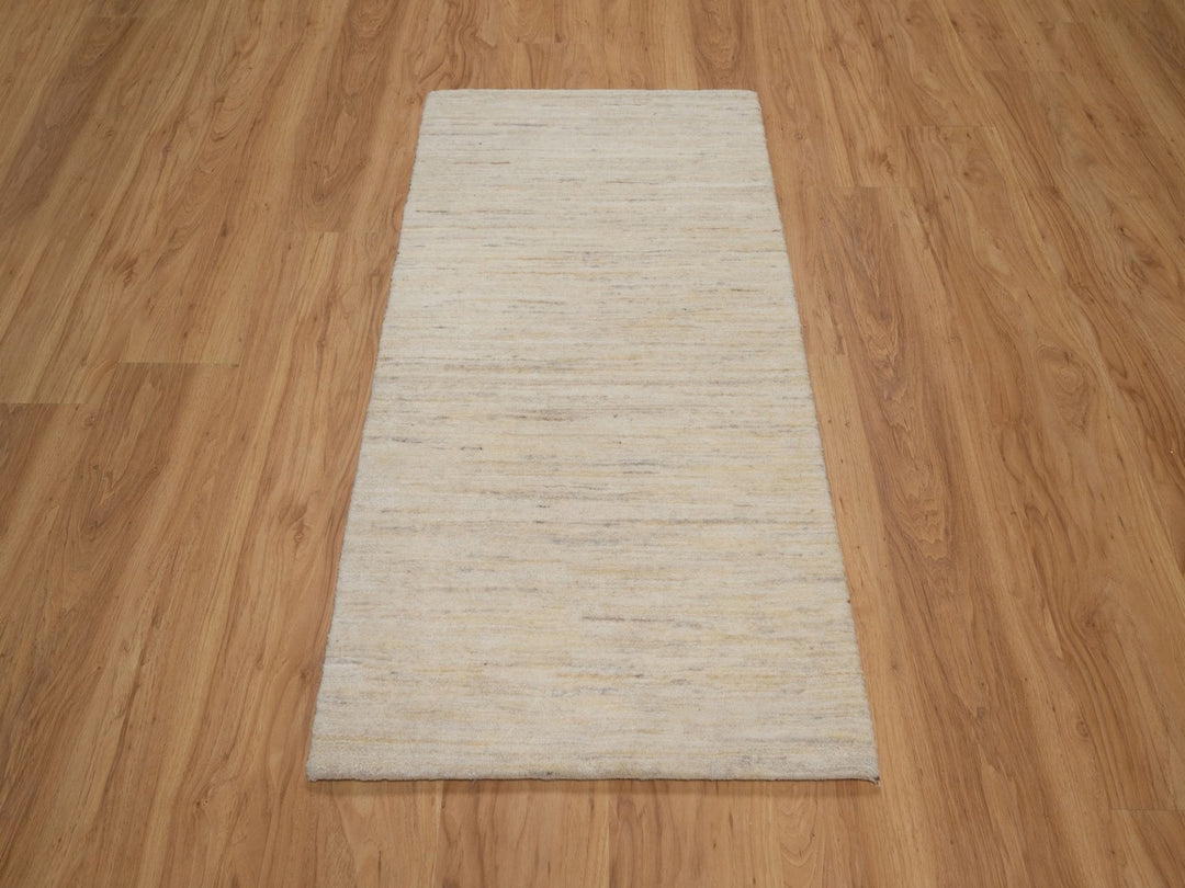 2'3" x 4'5" New Hand Knotted Ivory Wool Rectangle Oriental Rug - MOA10292722