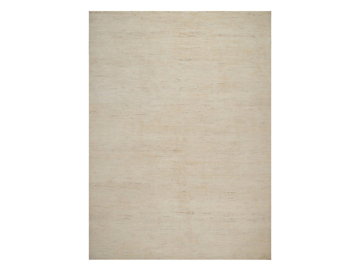 10'2" x 13'11" New Hand Knotted Ivory Wool Rectangle Oriental Rug - MOA10292724