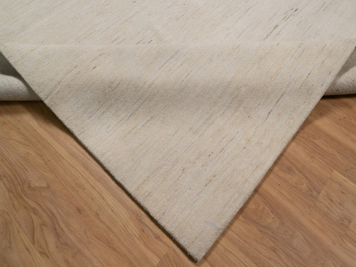10'2" x 13'11" New Hand Knotted Ivory Wool Rectangle Oriental Rug - MOA10292724