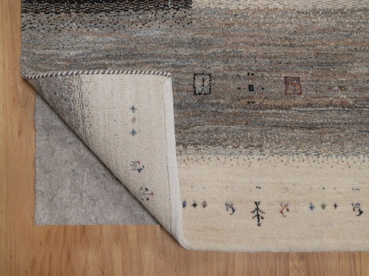 8'10" x 12'0" New Hand Knotted Ivory Wool Rectangle Oriental Rug - MOA10292725