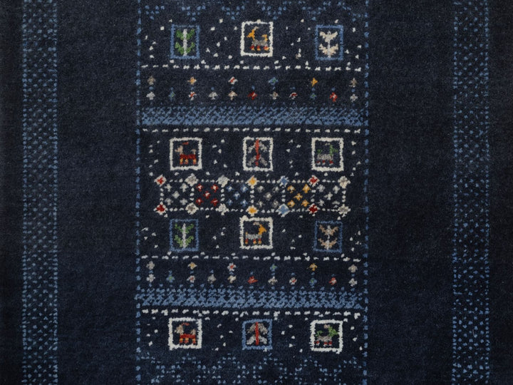 2'4" x 4'7" New Hand Knotted Blue Wool Runner Oriental Rug - MOA10292727