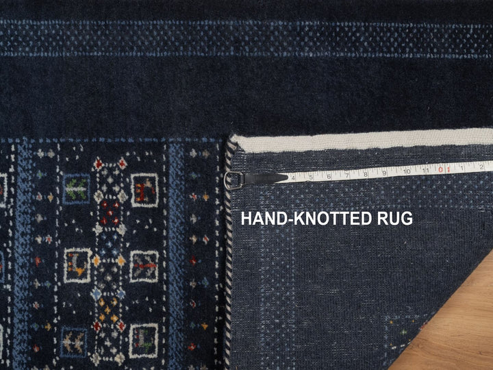 2'4" x 4'7" New Hand Knotted Blue Wool Runner Oriental Rug - MOA10292727