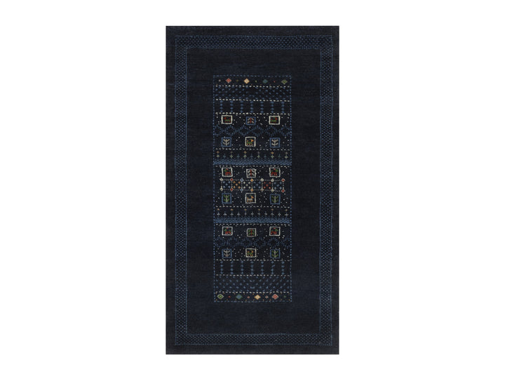 2'3" x 4'4" New Hand Knotted Blue Wool Rectangle Oriental Rug - MOA10292728