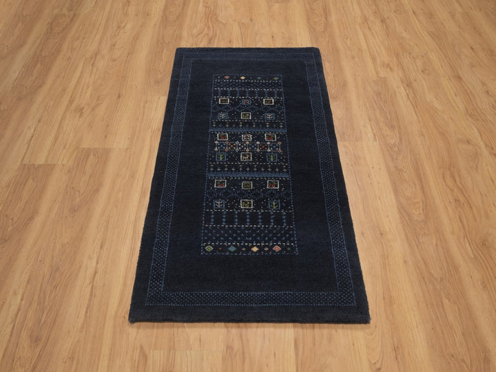 2'3" x 4'4" New Hand Knotted Blue Wool Rectangle Oriental Rug - MOA10292728