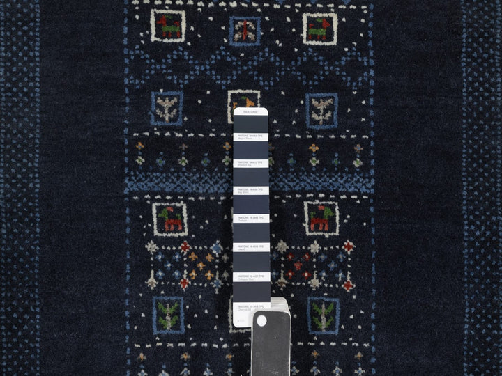 2'3" x 4'4" New Hand Knotted Blue Wool Rectangle Oriental Rug - MOA10292728