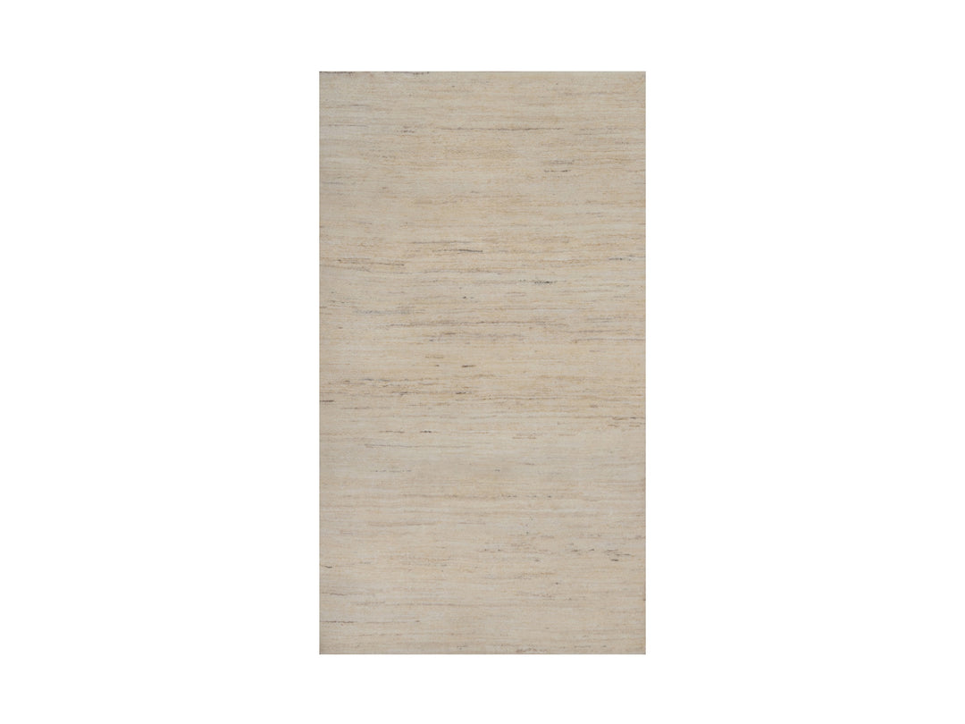 2'11" x 5'2" New Hand Knotted Ivory Wool Rectangle Oriental Rug - MOA10292729