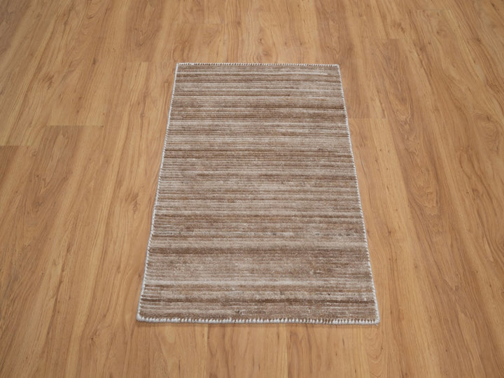 2'0" x 3'0" New Hand Loomed Brown Polyester Rectangle Oriental Rug - MOA10292737