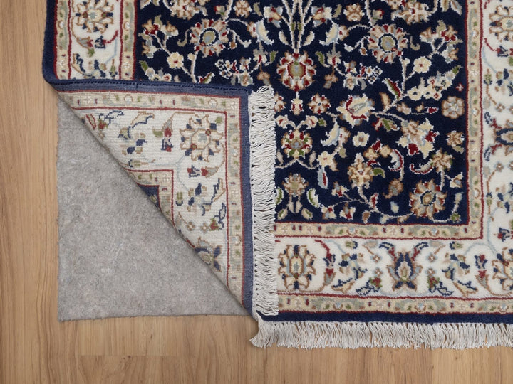 2'9" x 14'0" New Hand Knotted Blue Wool & Silk Runner Oriental Rug - MOA10292740