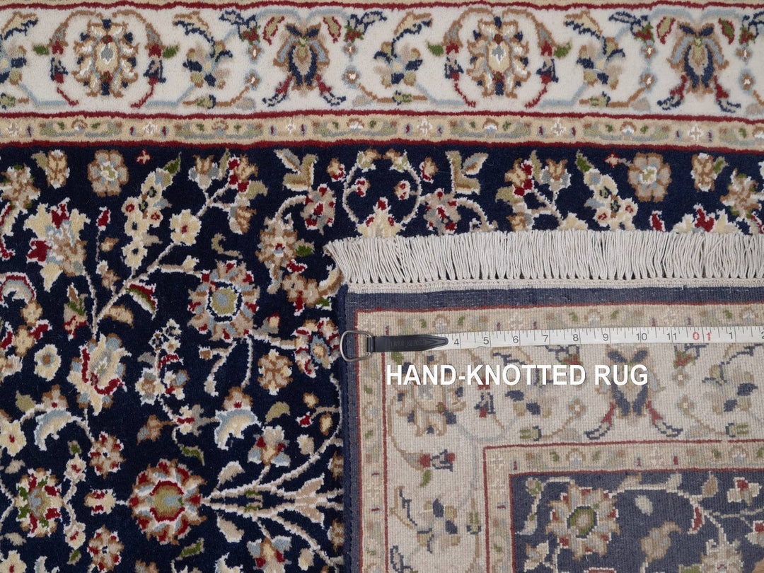 2'9" x 14'0" New Hand Knotted Blue Wool & Silk Runner Oriental Rug - MOA10292740