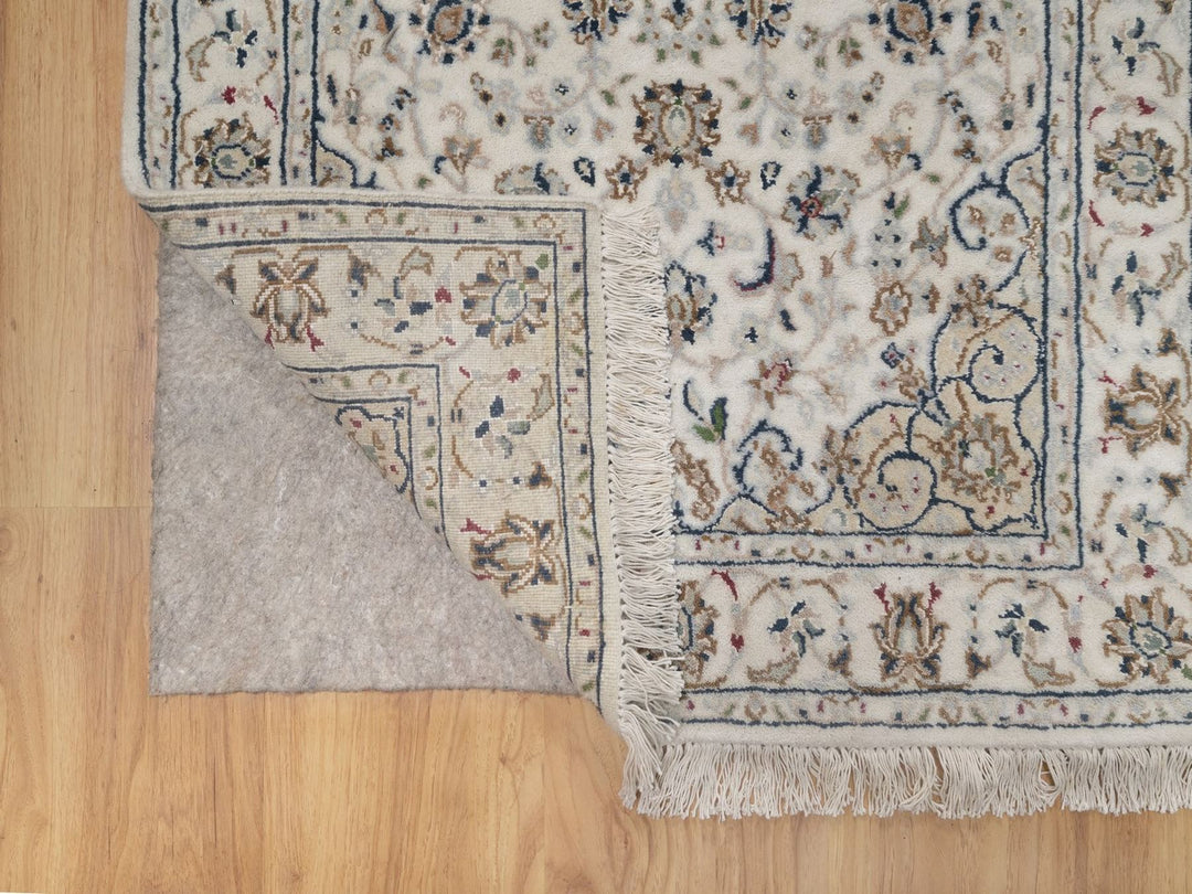 2'7" x 12'2" New Hand Knotted Ivory Wool & Silk Runner Oriental Rug - MOA10292742