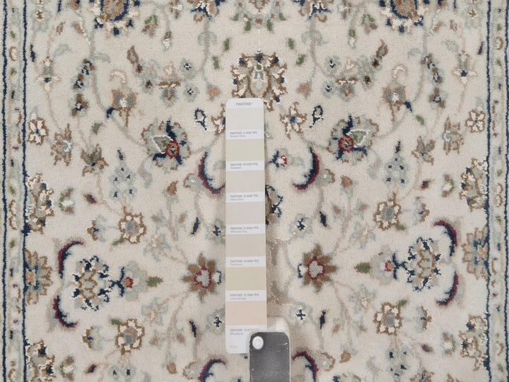2'7" x 12'2" New Hand Knotted Ivory Wool & Silk Runner Oriental Rug - MOA10292742
