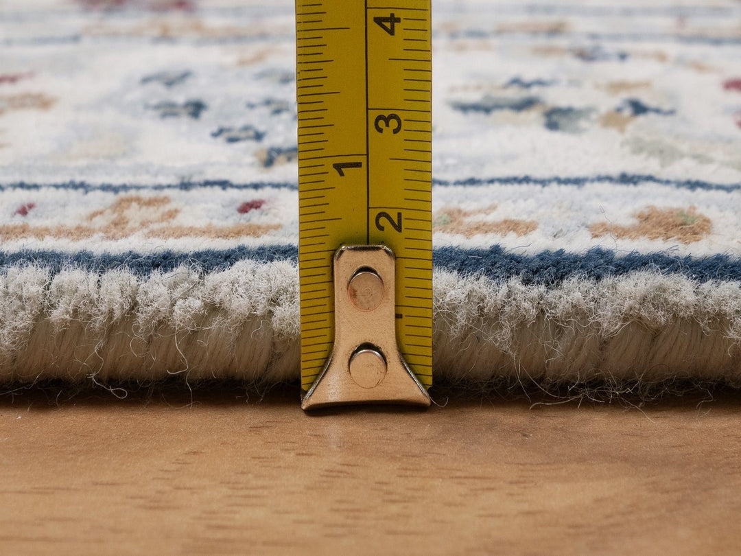 2'7" x 12'2" New Hand Knotted Ivory Wool & Silk Runner Oriental Rug - MOA10292742