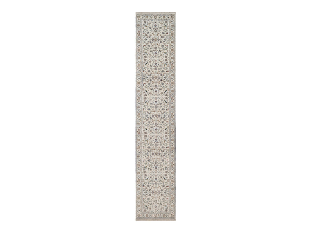 2'9" x 14'5" New Hand Knotted Ivory Wool & Silk Runner Oriental Rug - MOA10292743