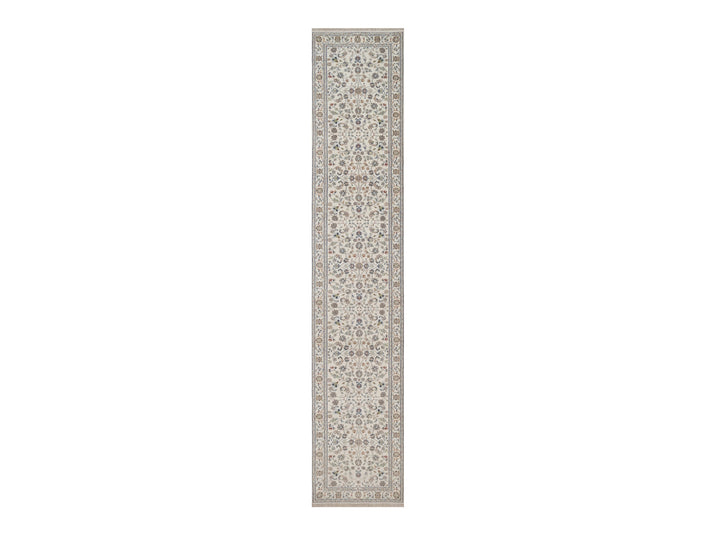 2'9" x 14'5" New Hand Knotted Ivory Wool & Silk Runner Oriental Rug - MOA10292743