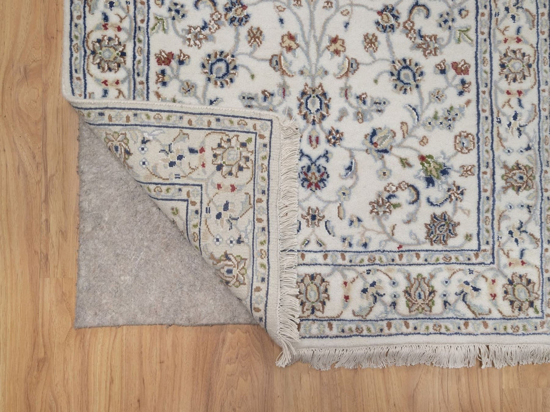2'9" x 14'5" New Hand Knotted Ivory Wool & Silk Runner Oriental Rug - MOA10292743
