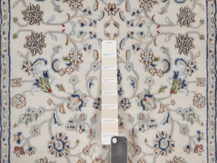 2'9" x 14'5" New Hand Knotted Ivory Wool & Silk Runner Oriental Rug - MOA10292743