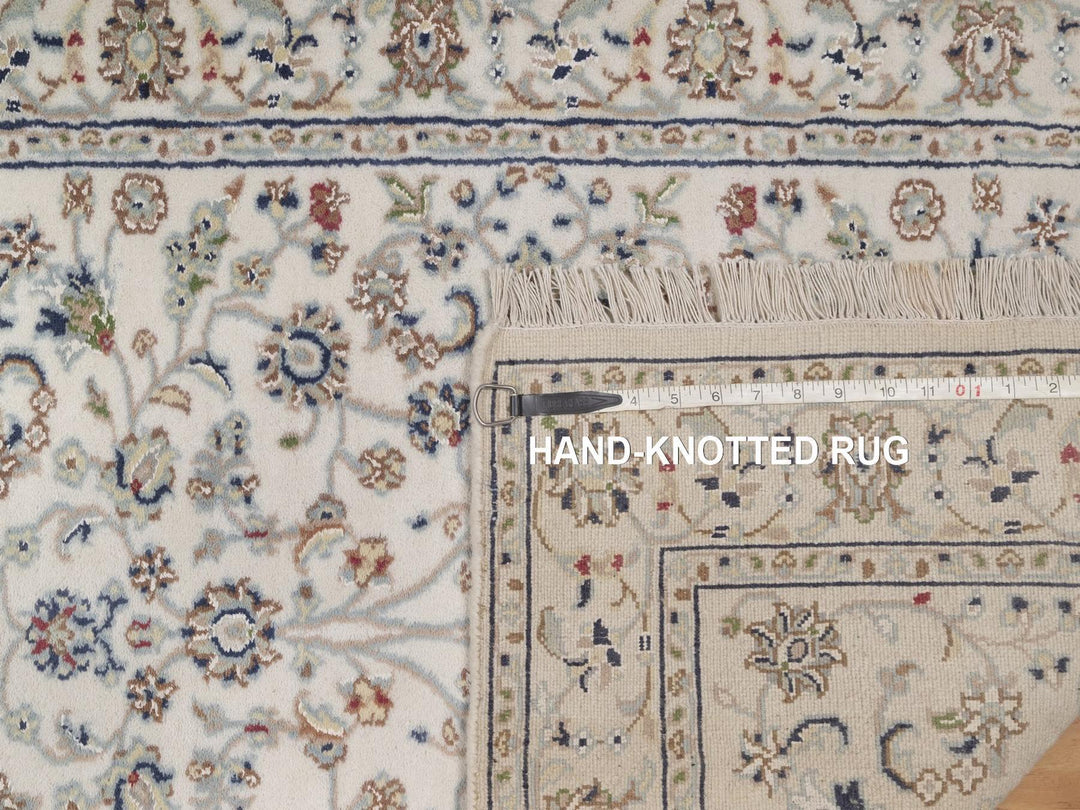 2'9" x 14'5" New Hand Knotted Ivory Wool & Silk Runner Oriental Rug - MOA10292743