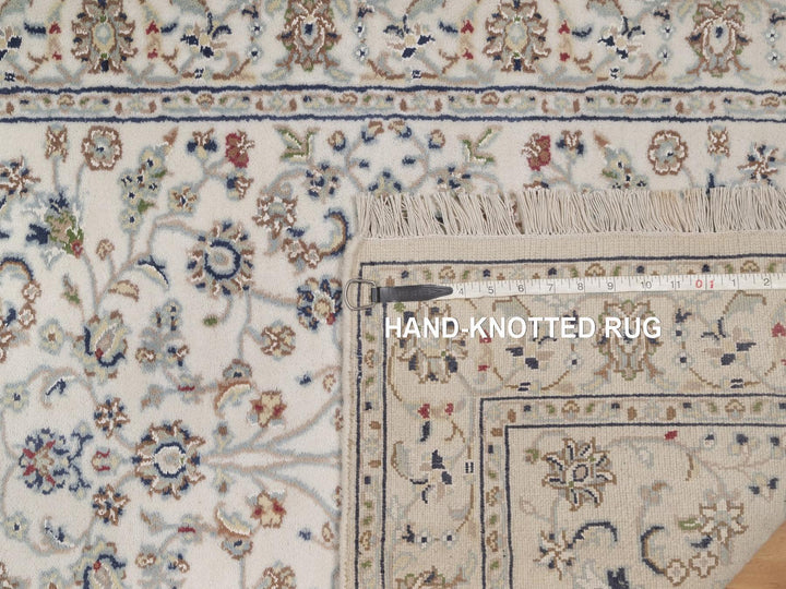 2'9" x 14'5" New Hand Knotted Ivory Wool & Silk Runner Oriental Rug - MOA10292743