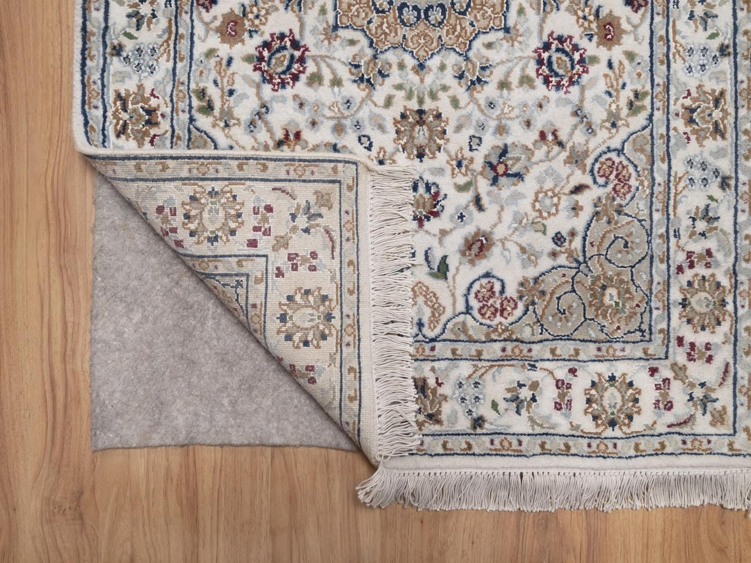 2'7" x 15'11" New Hand Knotted Ivory Wool & Silk Runner Oriental Rug - MOA10292744