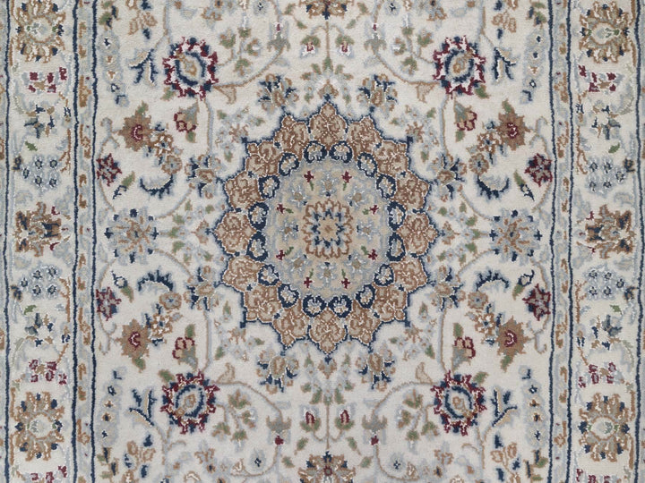 2'7" x 15'11" New Hand Knotted Ivory Wool & Silk Runner Oriental Rug - MOA10292744