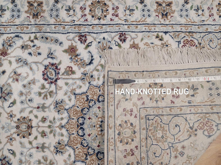 2'7" x 15'11" New Hand Knotted Ivory Wool & Silk Runner Oriental Rug - MOA10292744