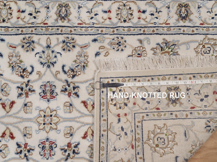 2'8" x 12'0" New Hand Knotted Ivory Wool & Silk Runner Oriental Rug - MOA10292746