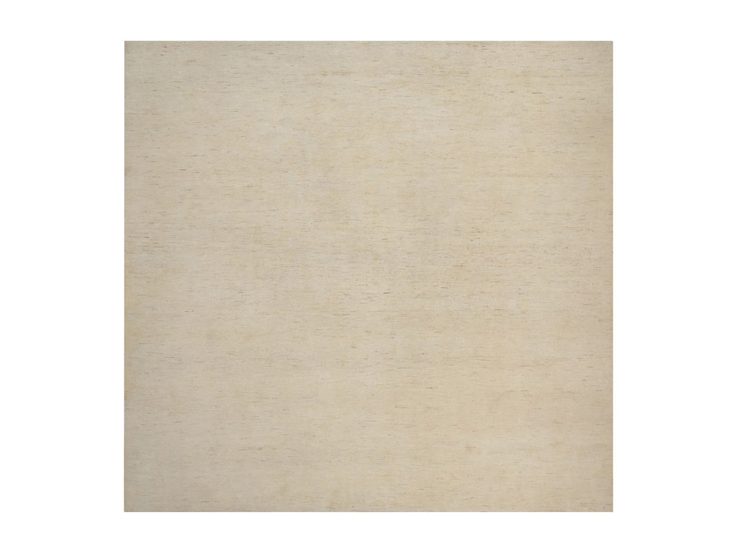 13'3" x 13'3" New Hand Knotted Ivory Wool Square Oriental Rug - MOA10292749