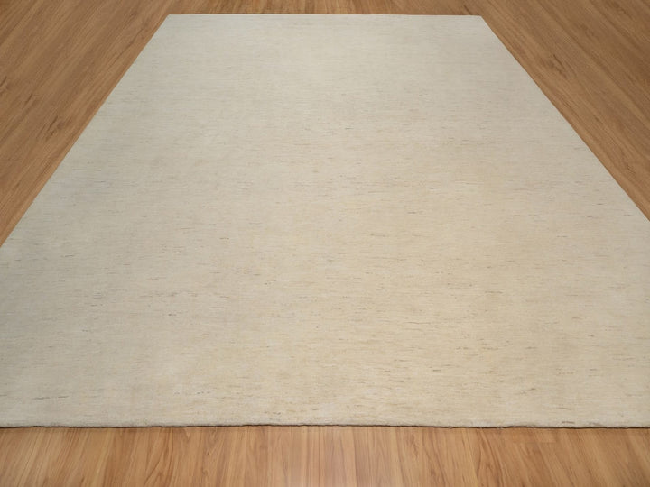 13'3" x 13'3" New Hand Knotted Ivory Wool Square Oriental Rug - MOA10292749